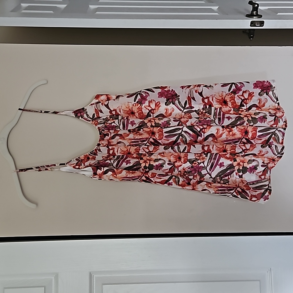 Show Me Your Mumu Hibiscus Print Flowy Baby Doll Dress Adjustable Spagetti Strap